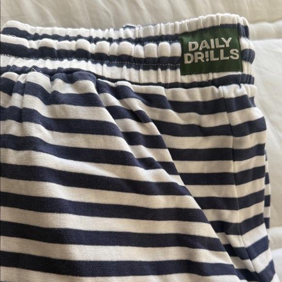 DAILY DRILLS Striped Navy and White Women's Pants - Picture 2 of 3